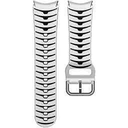 Ремешок для Samsung Galaxy Watch 4 44mm - бело-черный ширина крепления 20мм силикон Watchbands Scales (W18-4WB10281117)