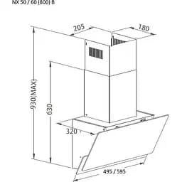 Витяжка похила Pyramida NX 60 (800) B GBL [142779] - мініатюра 8