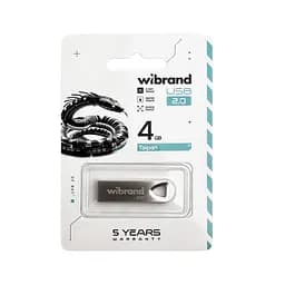 Флеш-накопичувач Wibrand USB 2.0 Taipan 4Gb Сріблястий - мініатюра 2