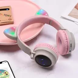 Навушники з мікрофоном Hoco W27 Cat Ear Grey - мініатюра 3