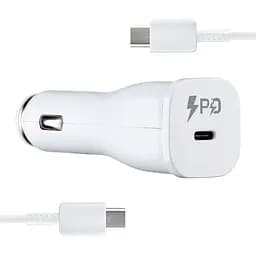 Автомобильное зарядное устройство для Samsung Single Port Car Charger Type-C Port 25W With Cabble Type-C High c0py Белый (без упаковки)