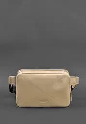 Шкіряна жіноча поясна сумка Dropbag Mini світло-бежева - мініатюра 2