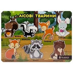 Дерев'яний пазл-вкладиш "Лісові тваринки" 3240-05-002 розмір 33х25 см