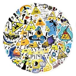 Стікерпак Білл Шифр Гравіті Фолз Набір наклейок GeekLand Bill Cipher Gravity Falls 60 штук