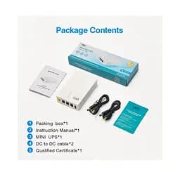 UPS ИБП бесперебойное питание для роутера, терминала PON WGP Optima 9V, 12V 2A, 27Вт 13500mAh + блок 12В 3А - мініатюра 9