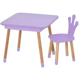Столик зі стільцем Bambi "Корона" 09-025V-BOX з ящиком фіолетовий