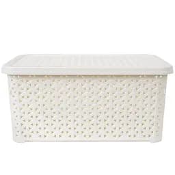 Кошик Diomedea з кришкою 34.5x24.5x15.5 см 10 л молочний (К13-010)  - мініатюра 2
