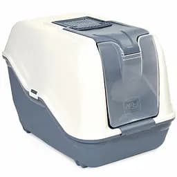 Туалет для кішки бокс з фільтром MPS Netta Close Dark Blue 51x39x40 см