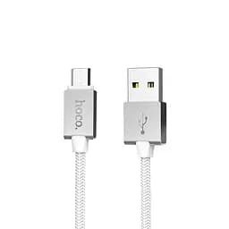 USB Cable Hoco U49 Refined Steel MicroUSB White 1.2m
