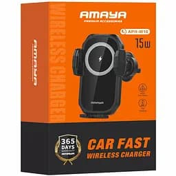 Автотримач з БЗП Amaya APH-W10 15W (air outlet) Black - мініатюра 2