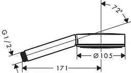 Ручний душ Hansgrohe Pulsify 105 1jet Matt Black 24120670, Чорний матовий - мініатюра 2