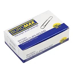 Скрепки никелированные BM.5001 Buromax 50 мм, круглые, 100 шт в упаковке (4823078958525)
