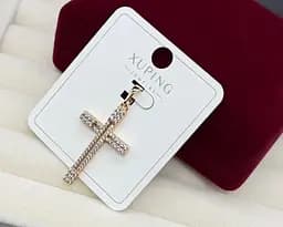 Хрестик жіночий біжутерія Xuping з медичного золота гіпоалергенна прикраса підвіска на шию