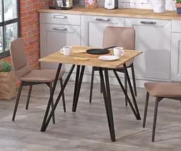 Обідній стіл Ліма 80-80 Прямі кути Loft Design (Дуб Крафт золотий)