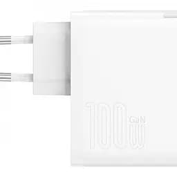Мережевий зарядний пристрій Baseus GaN5 Pro Fast Charger Type-C+USB 100 W CCGP090202 White - мініатюра 4