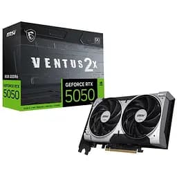 Відеокарта GeForce RTX 5050, MSI, VENTUS 2X OC, 8Gb GDDR6, 128-bit, HDMI/3xDP, 2617/20000 MHz, 8-pin (G5050-8V2C)