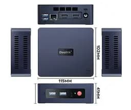 Неттоп Beelink Mini S Black Celeron N5095 8Gb DDR4 256Gb SSD M.2 1x2.5" GLan 4xUSB 3.2 2xHDMI Windows 11 Pro кріплення VESA у комплекті (BLMSN50908256BK_W6) - мініатюра 2