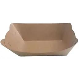 Тарілка одноразова човен Крафт щільна з ламінацією 250х100х45 мм100 шт.