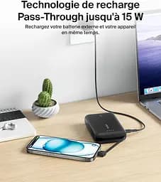 Belkin Акумулятор портативний літій-іонний Power Bank 10000мА·год, 20Вт, з інтегрованим кабелем USB-C, чорний - мініатюра 6