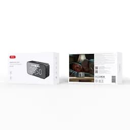 Акустична система XO F41 Mirror Clock bluetooth Speaker Чорна - мініатюра 5