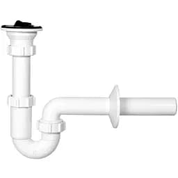 Сифон для умивальника Imprese PP, трубний, з донним клапаном, пробка, патрубок Ø32 мм SWB000365032, Білий матовий
