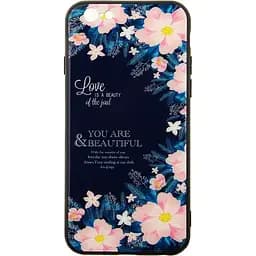 Чохол-накладка Toto Glass Fashionable Case Apple iPhone 6/6S Flower on Blue