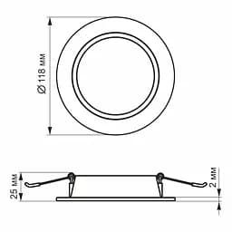 Вбудований світильник Videx LED Back круглий 6W 5000K Black (VL-DLBR-065B) - мініатюра 4