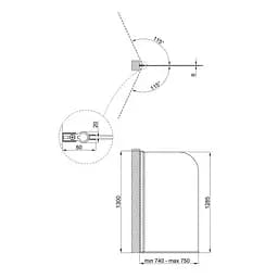 Шторка для ванни Qtap Standard CRM407513APL - мініатюра 10