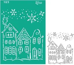 Трафарет многократный самоклеящий, №1123, серия „Новый Год“, А4 (21х29,7см), Rosa Talent