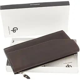 Шкіряне портмоне Elegante шоколад матовий GRANDE PELLE 20х11х2 см acs0032196 - мініатюра 7