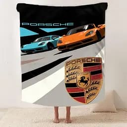 Плед плюшевий на подарунок 3D Porsche Дует 160х200 см - мініатюра 2