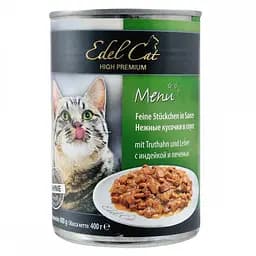 Корм влажний Edel Cat для котів з індичкою та печінкою 400 г