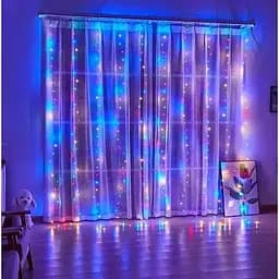 Новогодняя светодиодная гирлянда-штора Роса 3x2 м с 200 цветными LED лампочками и питанием USB