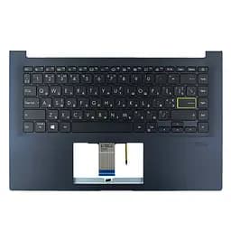Корпус верхня кришка для Asus A413 D413 M413 S413 S433 X413 series, (Синій, топкейс з клавіатурою з підсвічуванням, 90NB0Q07-R31UA0, C Cover, Оригінал)