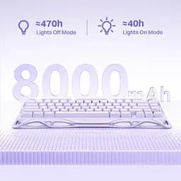 Клавіатура GravaStar Mercury K1 80keys Kailh Cheery Pink EN/UKR BT/WL/USB Lavender Purple (GSK1_PL) - мініатюра 2