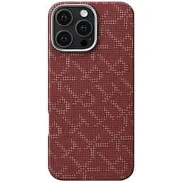 Карбоновий чохол Pitaka Tactile Woven Case PTK Classic Monogram Gold Red для iPhone 16 Pro Max (KI1602PTKP)