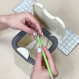 Відро для сміття MBM My Home з кришкою 2 л бежеве (BIN-06 2L BEIGE) - мініатюра 7