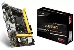 Мат.плата FM2+ (A68H) Biostar A68MHE, A68H, 2xDDR3, Int.Video(CPU), 4xSATA3, 1xPCI-E 16x 3.0, 1xPCI E 1x 2.0, ALC662, RTL8111H, 2xUSB 3.2 / 6xUSB 2.0, VGA/HDMI, mATX - мініатюра 3