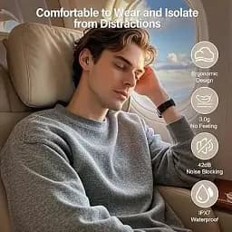 Бездротові навушники ZYHKON SU9 для сну Bluetooth 5.4 кейс із сенсорним екраном - мініатюра 5