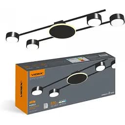 Світильник Videx під лампу 4xGX53 накладний з підсвіткою чорний VL-SPF21B-BB