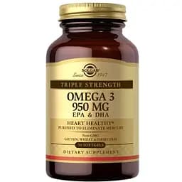 Жирні кислоти Solgar Triple Strength Omega 3 950 мг 50 капсул