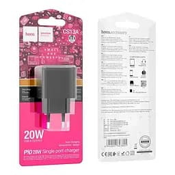 Адаптер мережевий HOCO Ocean single port charger CS13A 1 type-C 20 W чорний - мініатюра 3