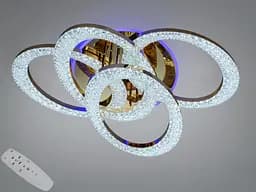 Сучасна стельова LED-люстра Diasha 5607/4L G золото, кільця, 125 Вт, 83 см, 14-20m2