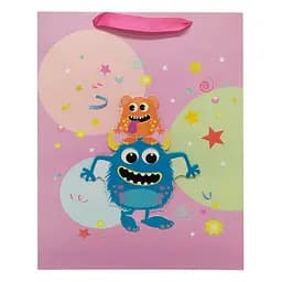 Подарочный пакет "Монстрики" Bambi 2373L, 40 х 30 х 0,1 Фиолетовый