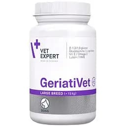 Комплекс вітамінів та мінералів Vet Expert GeriatiVet Dog Large Breed для собак великіх порід від 15 кг зрілого віку 45 таблеток