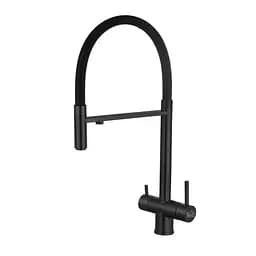 Cмеситель для кухни на две воды гибкий излив черный Nett GFВ-56 Черный матовый