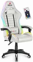 Комп'ютерне крісло Hell's HC-1003 LED RGB White - мініатюра 2