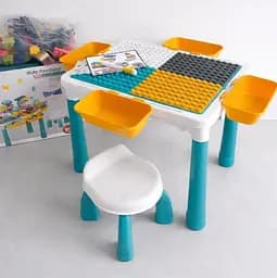 Конструктор A-Toys зі столиком та стільчиком 77 великих деталей 10351A-Q03B - мініатюра 5