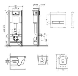 Набір Q-tap Nest 4 в 1 підвісний унітаз Swan Ultra Quiet 485x360x320 + комплект інсталяції QT16335179W45155 - мініатюра 2