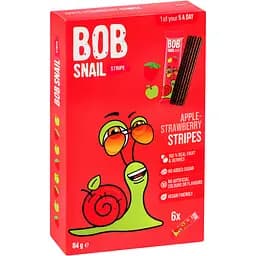 Цукерки фруктово-ягідні Bob Snail Яблучно-полуничний страйп 84 г (6 шт. х 14 г)
